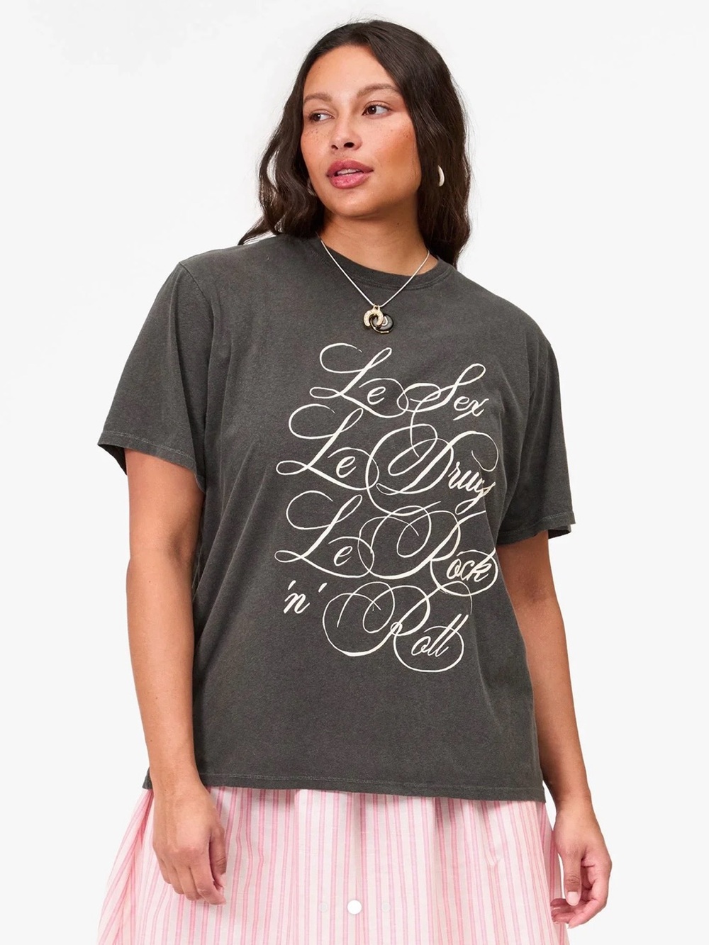 Clare V Charcoal Graphic Short Sleeve Tee